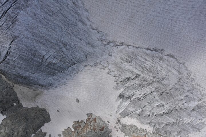 Nadir view of glacier