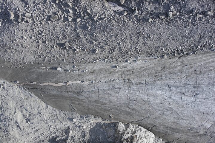 Nadir view of glaciers