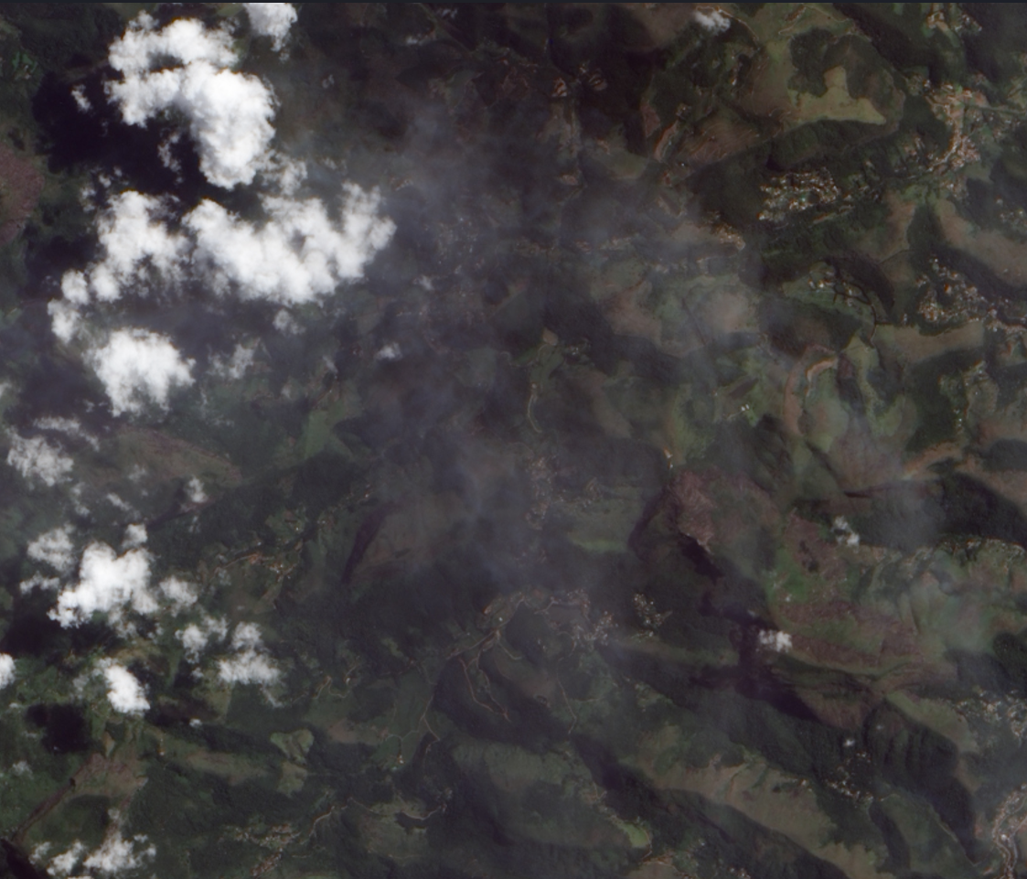 Satellite imagery prior to landslide