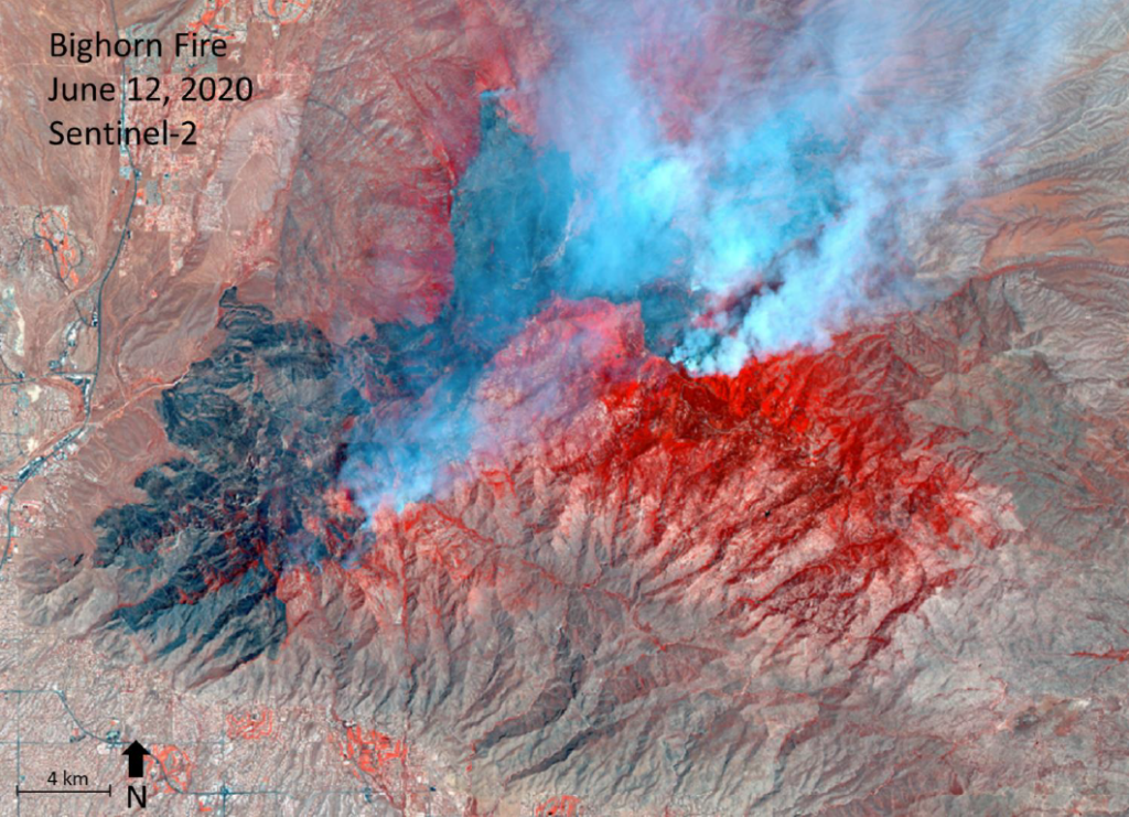 Satellite image of Bighorn fire