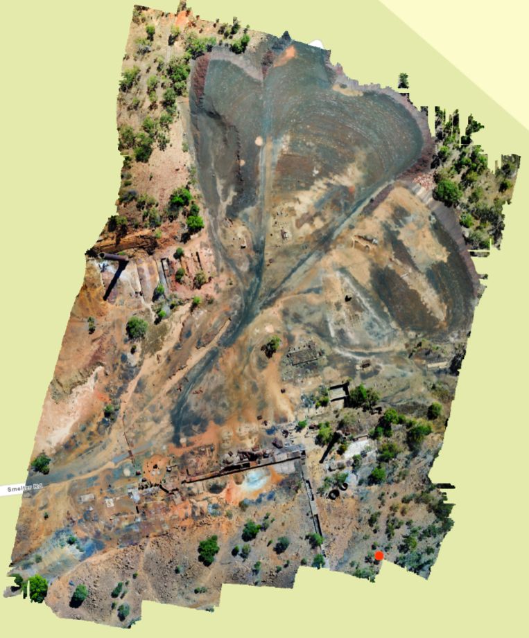 Drone orthomosaic of the chillagoe smelters