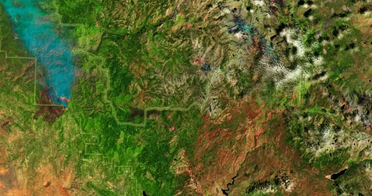 Satellite image of diverse Australian landscapes.