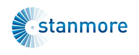 Stanmore logo with blue circular emblem